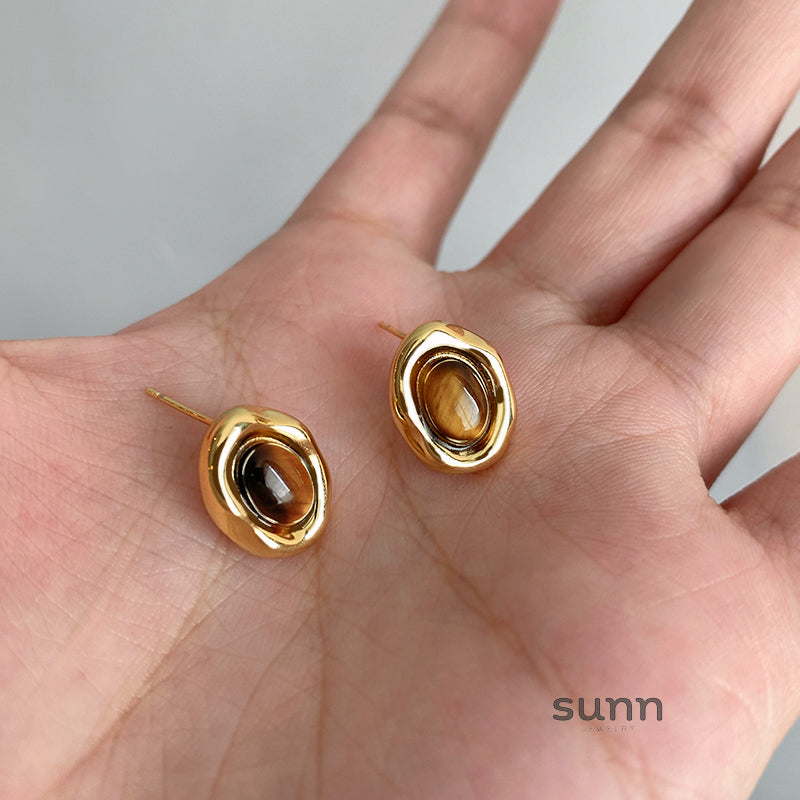 Emmajean Maillard Tiger Eye Earrings [8FS3MBSD]