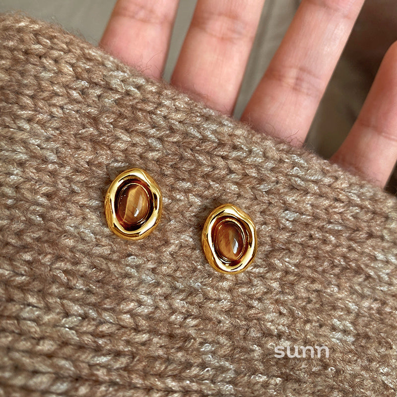 Emmajean Maillard Tiger Eye Earrings [R8XQWFGS]