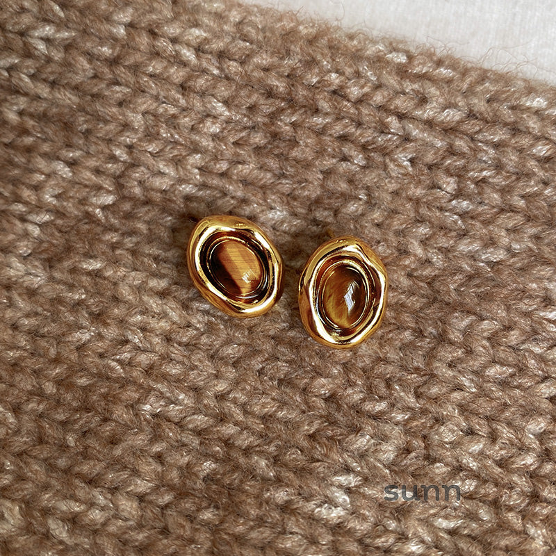 Emmajean Maillard Tiger Eye Earrings [09F05ATL]