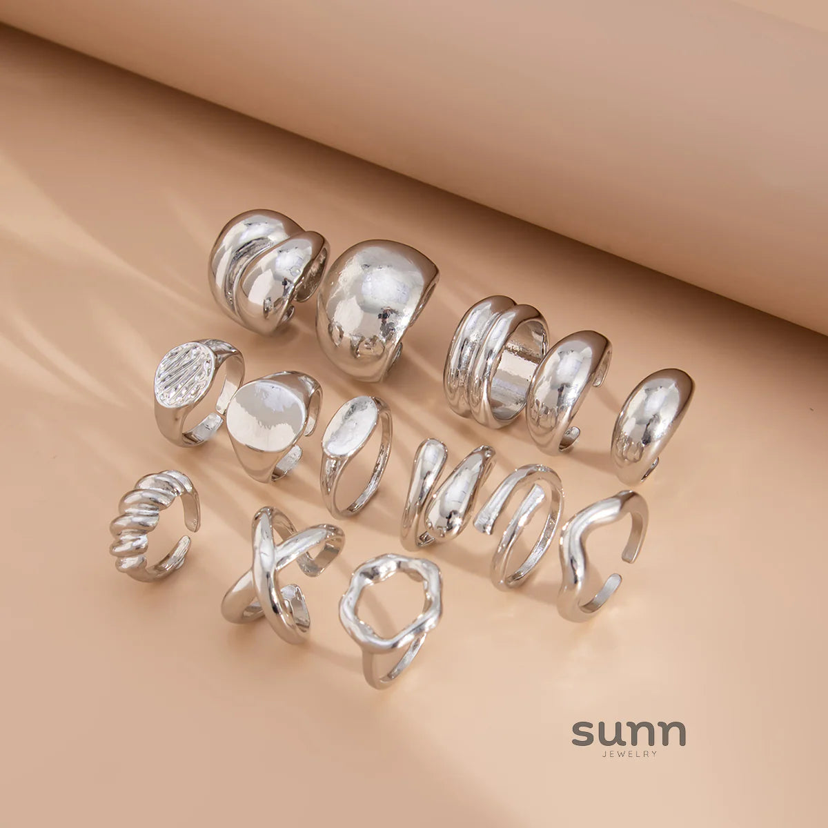 Emmalee Irregular Open Ring Set