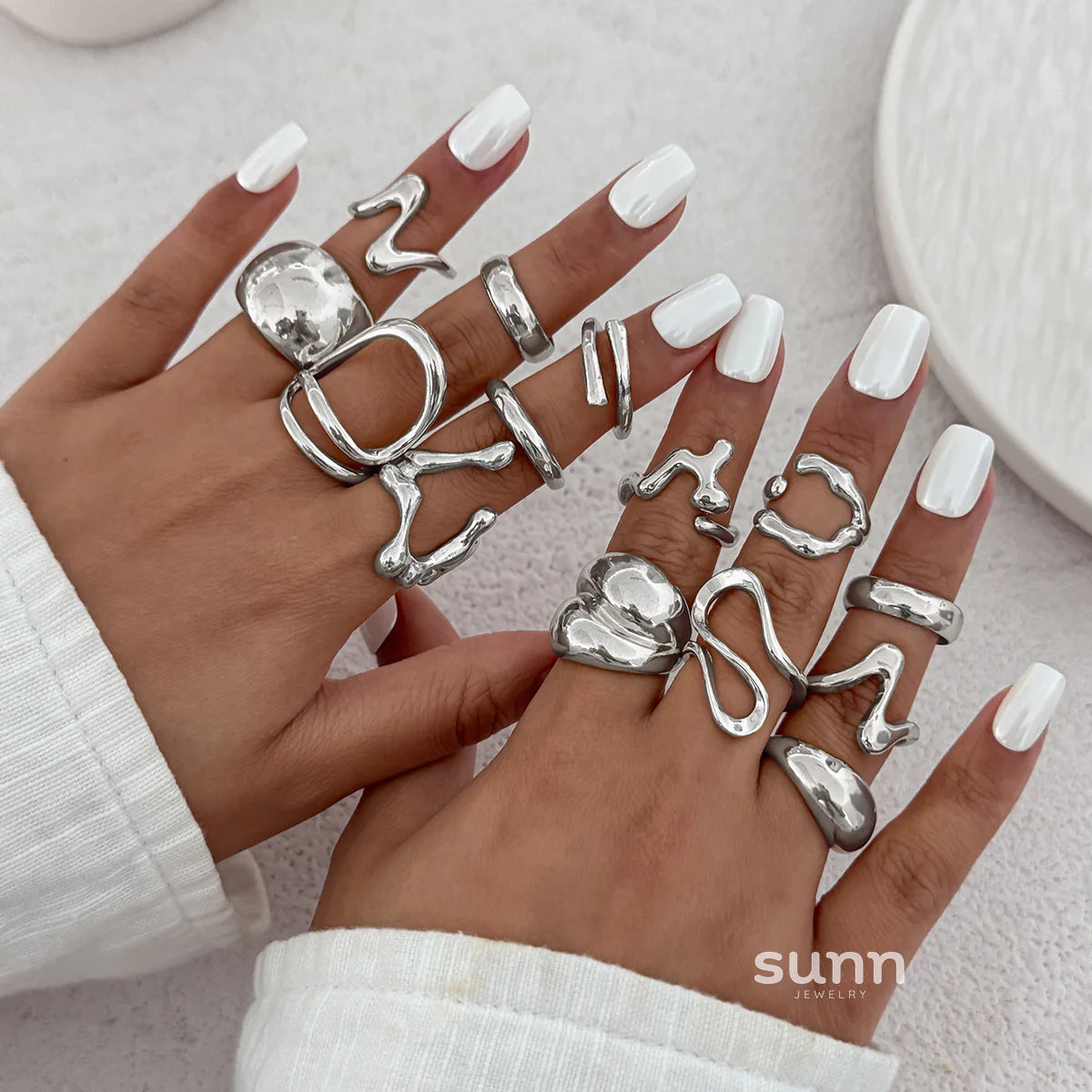 Emmalee Irregular Open Ring Set