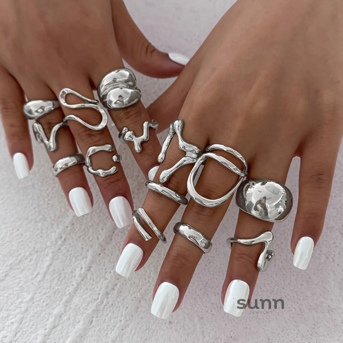Emmalee Irregular Open Ring Set