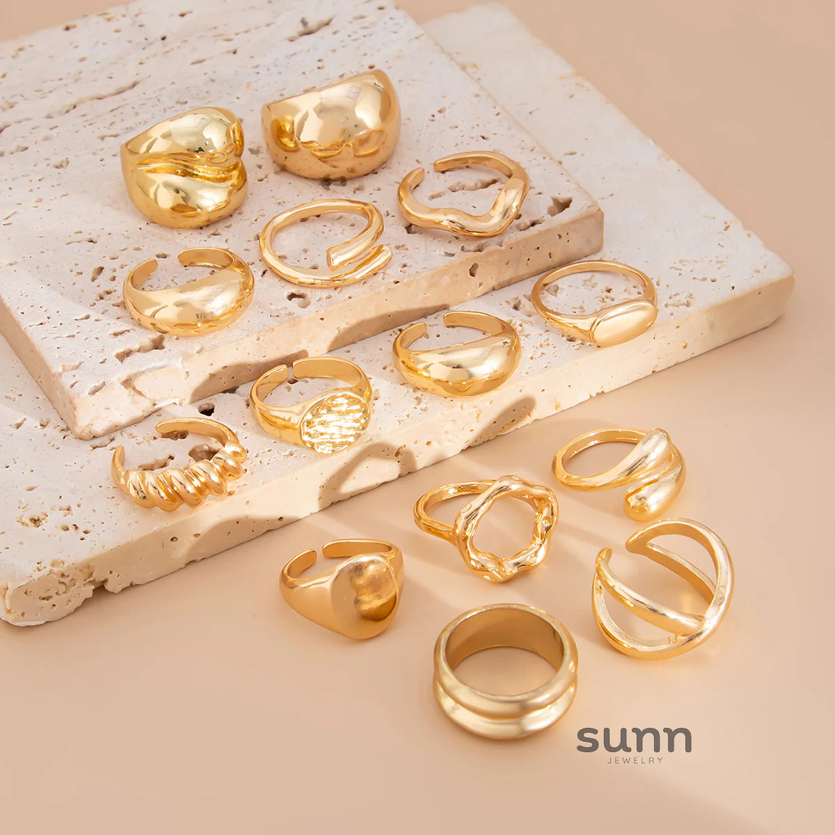 Emmalee Irregular Open Ring Set