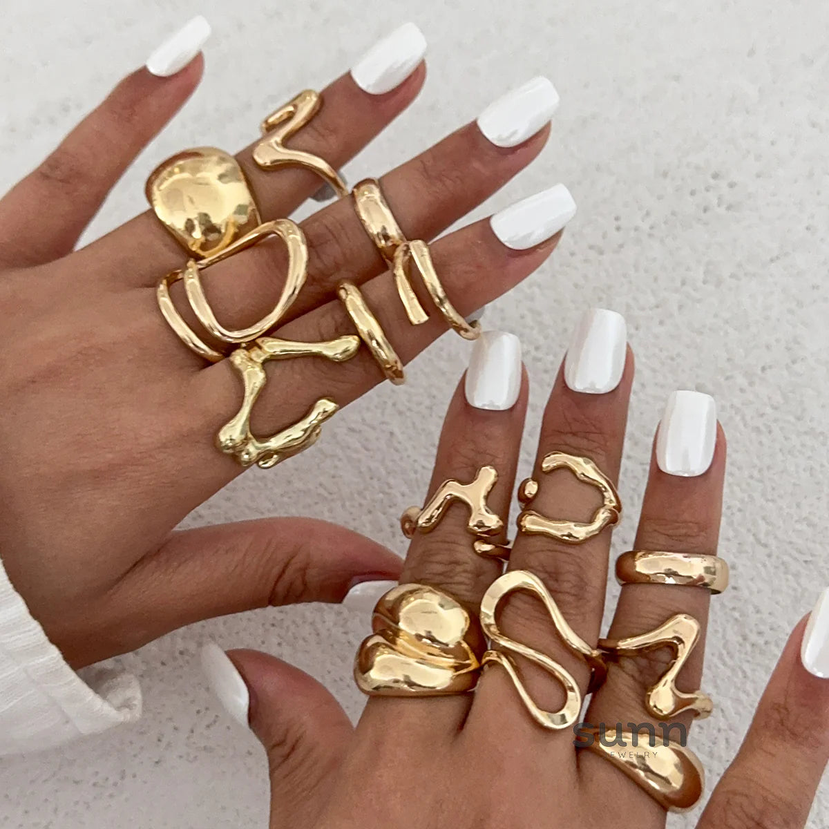 Emmalee Irregular Open Ring Set
