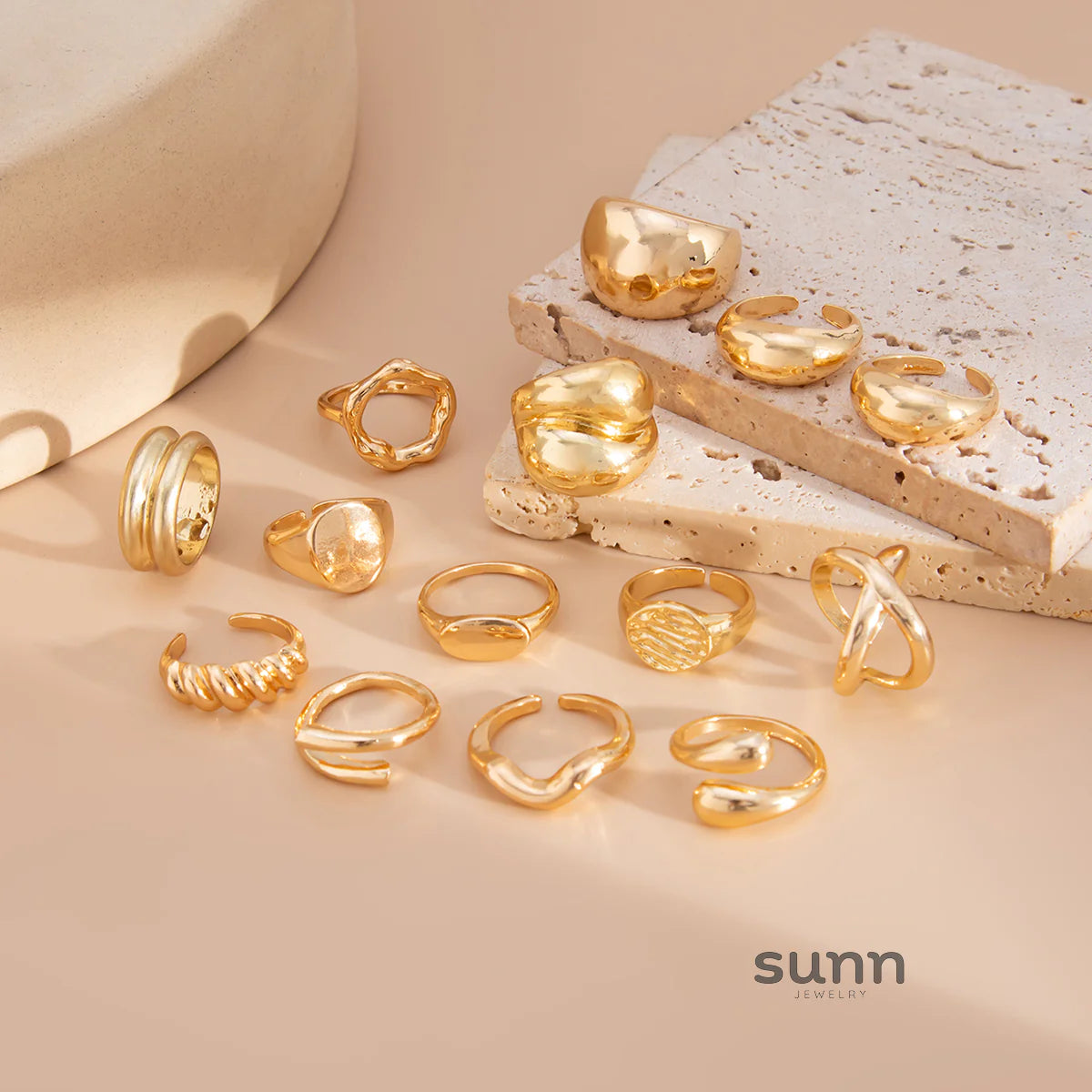 Emmalee Irregular Open Ring Set