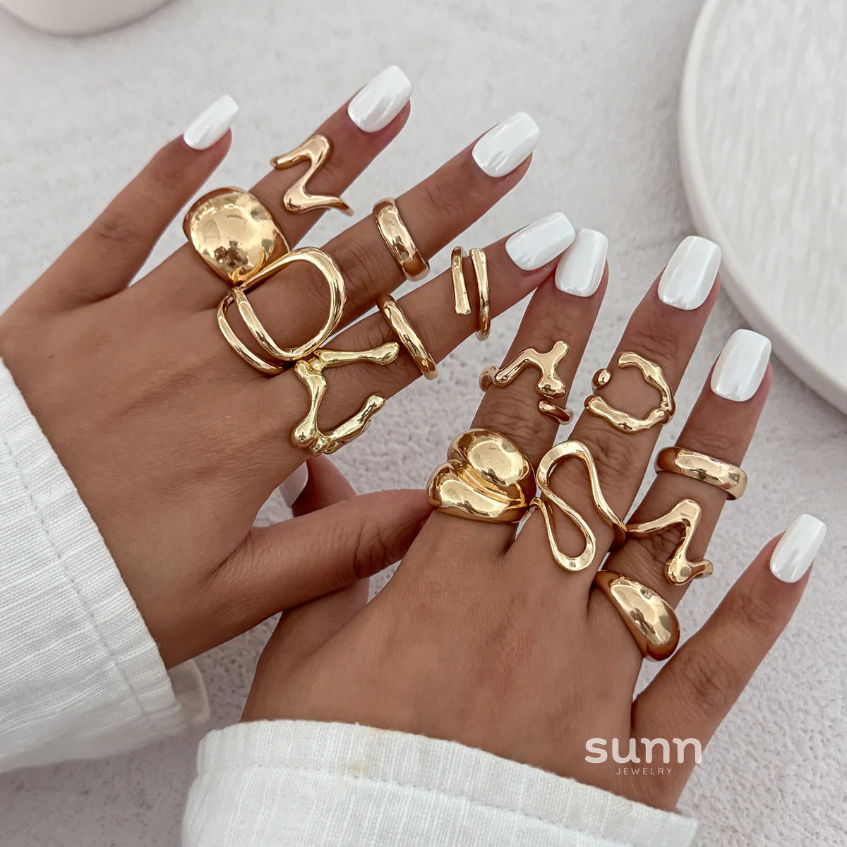 Emmalee Irregular Open Ring Set