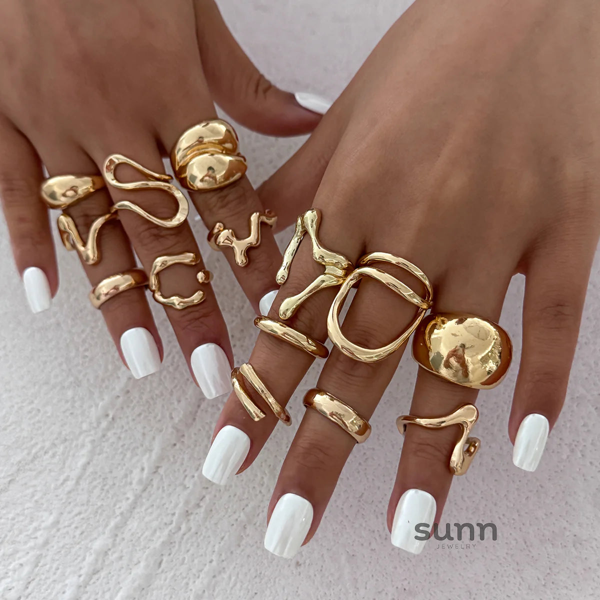 Emmalee Irregular Open Ring Set