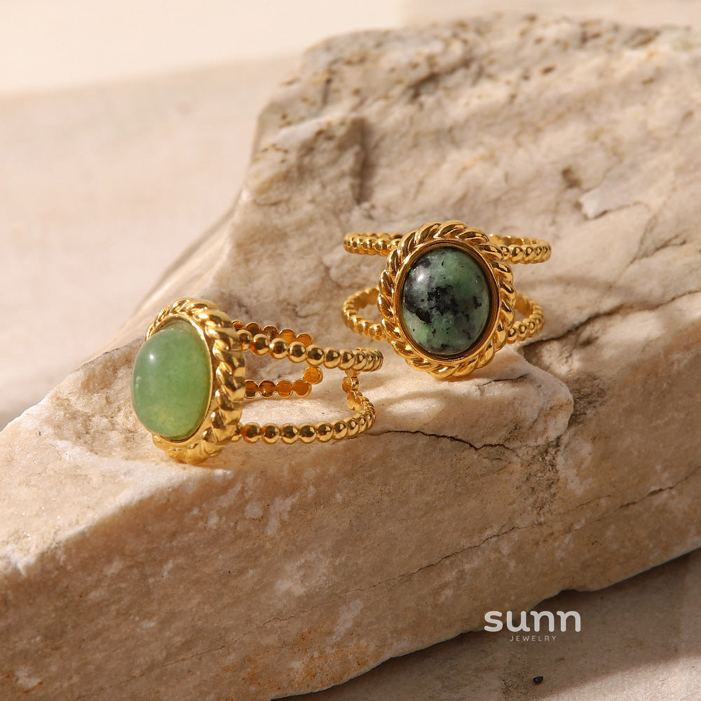 Emmaleigh Natural Stone Open Ring [BRV9FKGU]