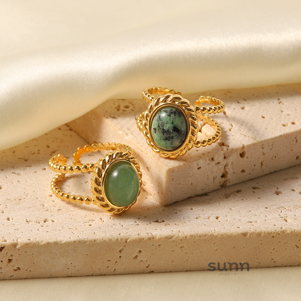 Emmaleigh Natural Stone Open Ring [1V8KGPAN]
