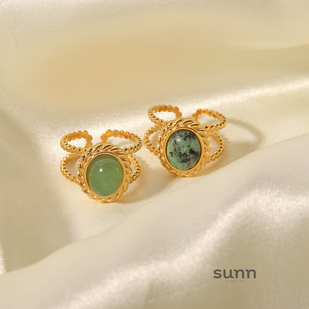 Emmaleigh Natural Stone Open Ring [W4ILRD83]