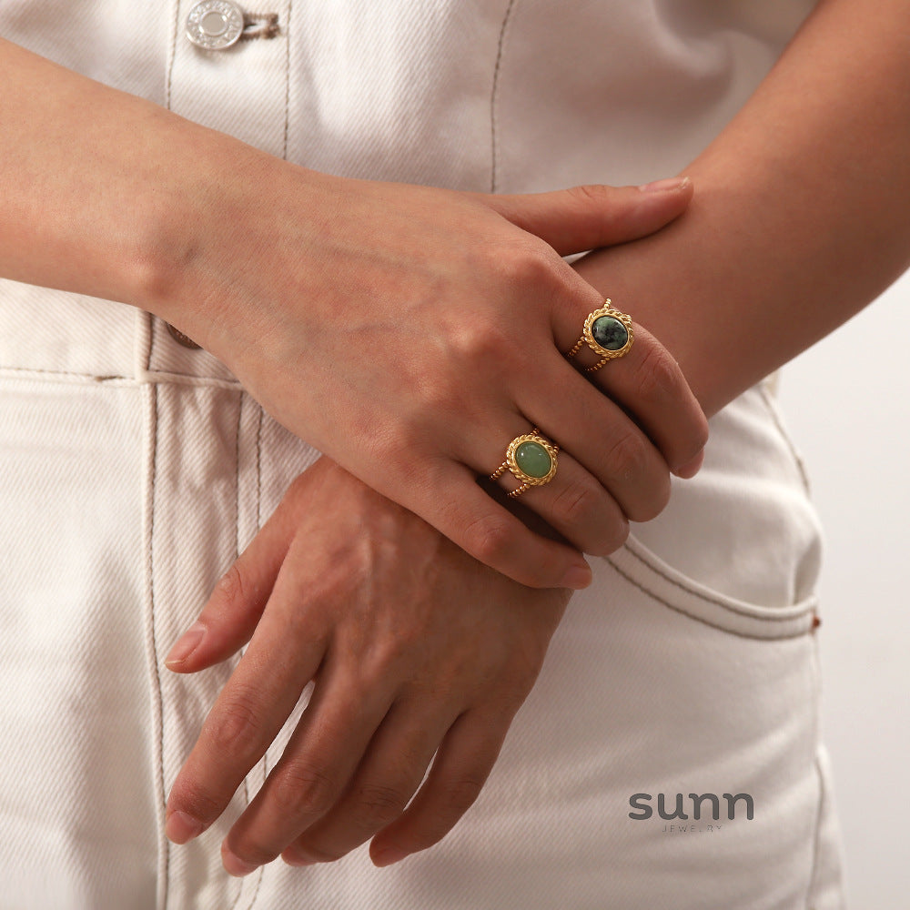 Emmaleigh Natural Stone Open Ring [8BKGW0HX]