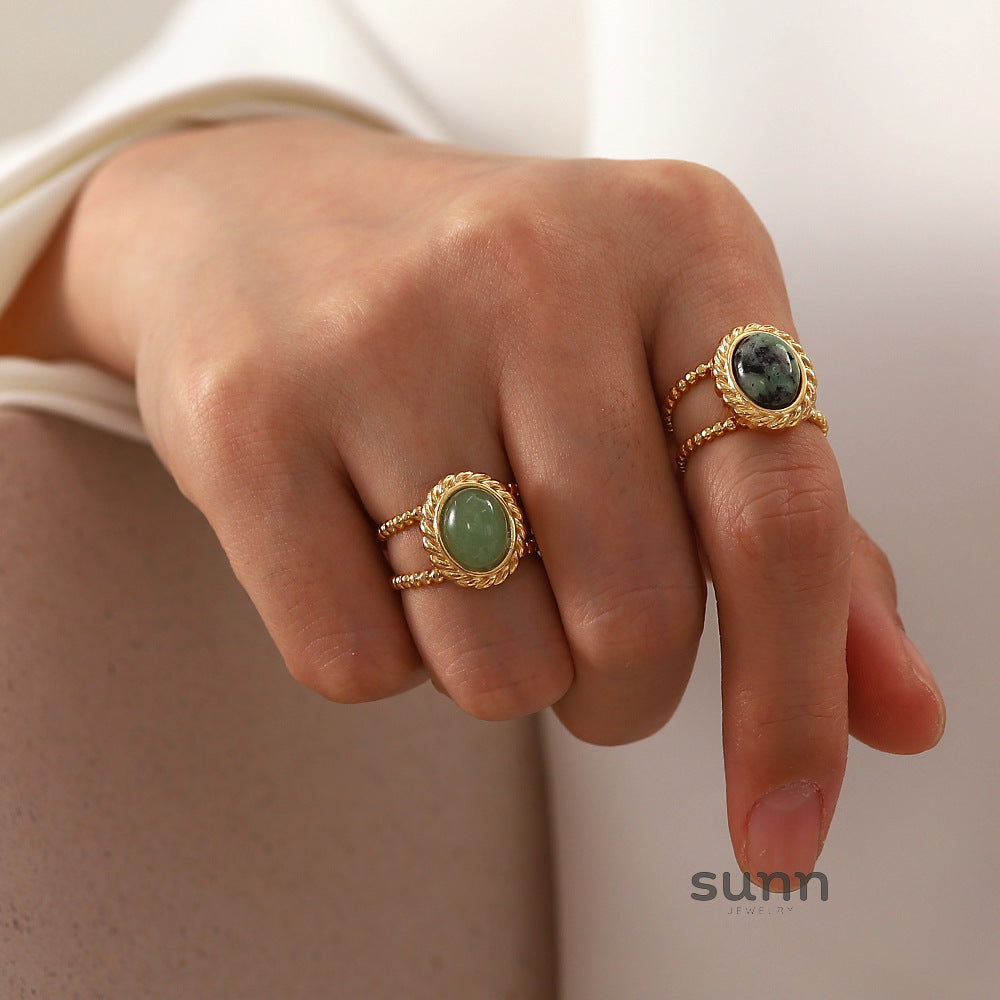 Emmaleigh Natural Stone Open Ring [PBM06B24]