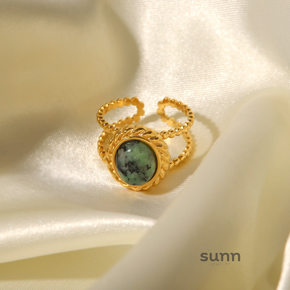Emmaleigh Natural Stone Open Ring [OJP70682]