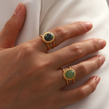 Emmaleigh Natural Stone Open Ring [1V8KGPAN]