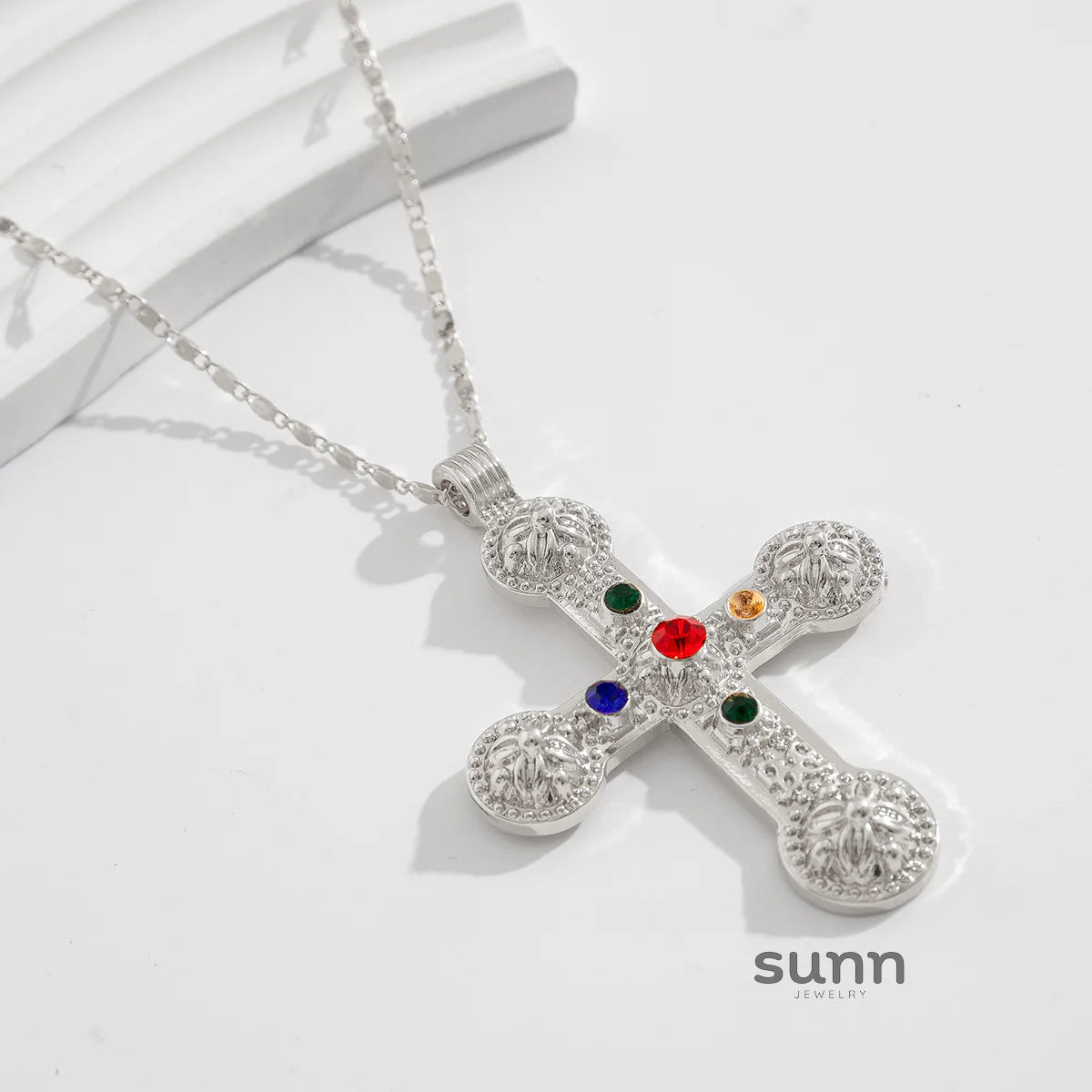 Emmalie Rhinestone Cross Necklace