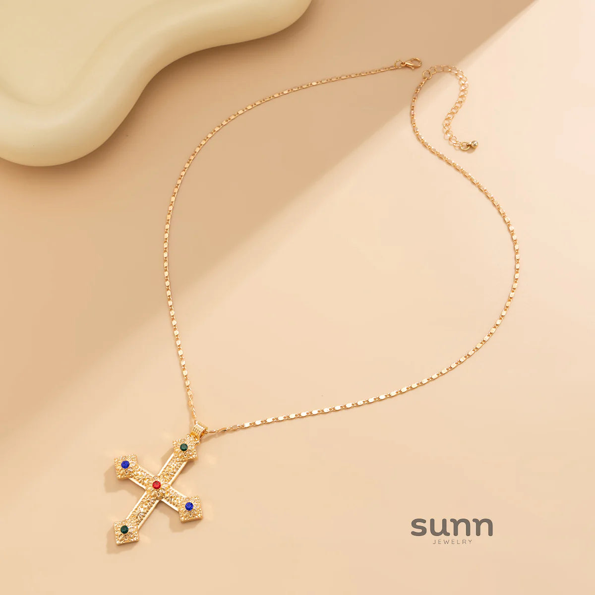 Emmalie Rhinestone Cross Necklace