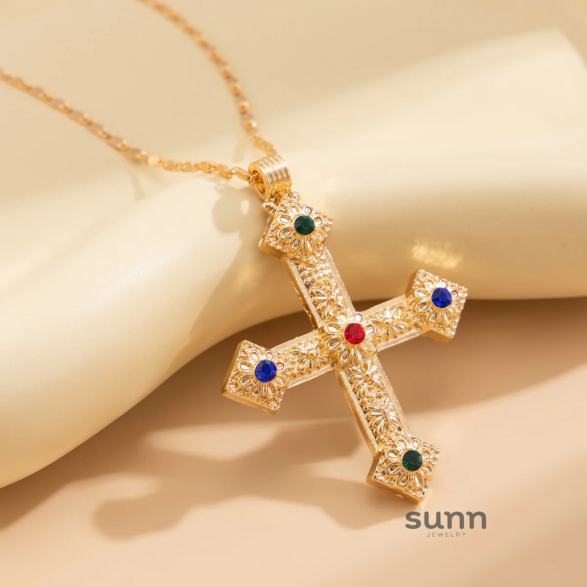 Emmalie Rhinestone Cross Necklace