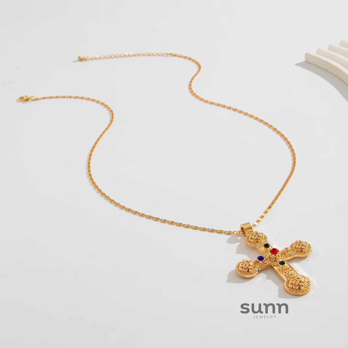 Emmalie Rhinestone Cross Necklace