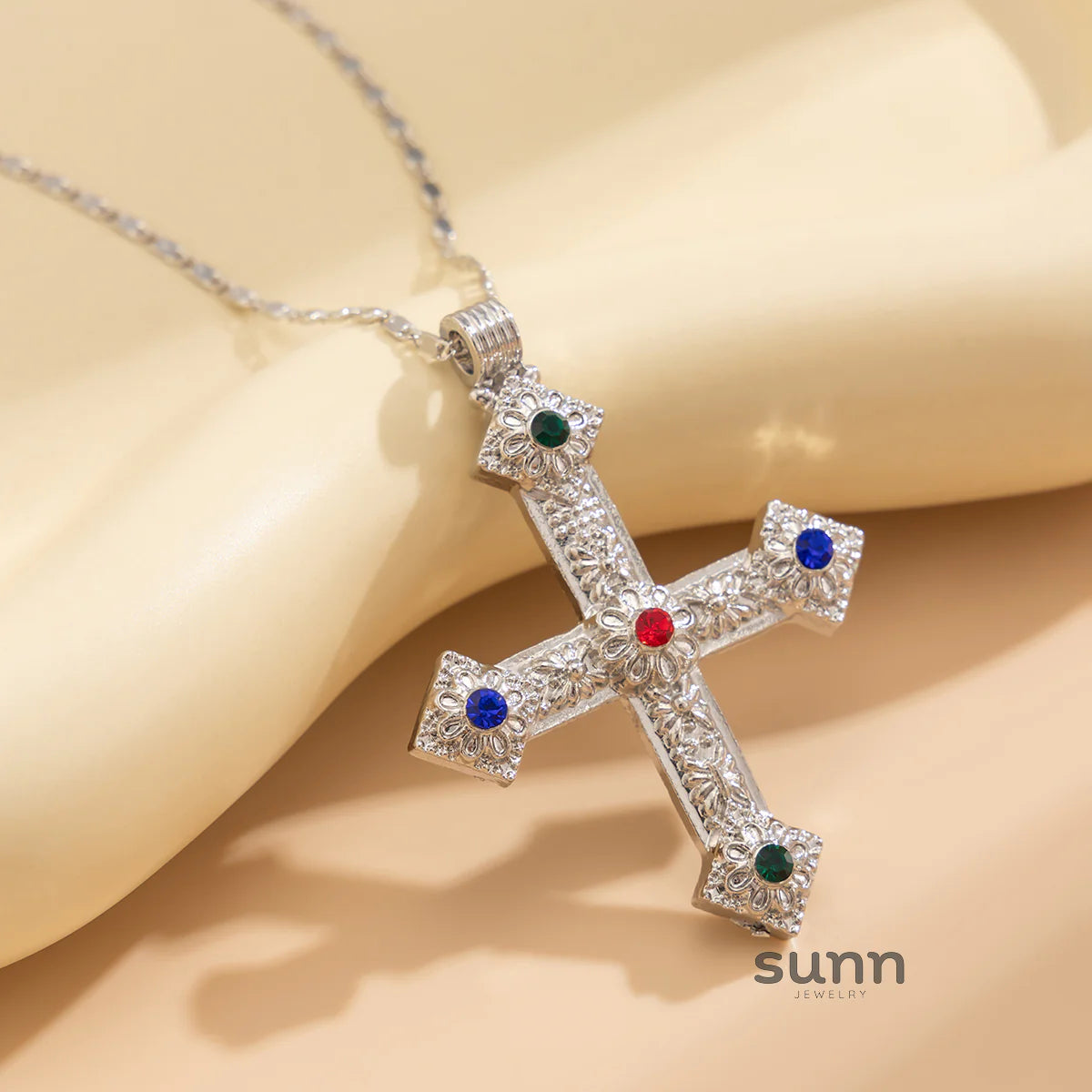 Emmalie Rhinestone Cross Necklace