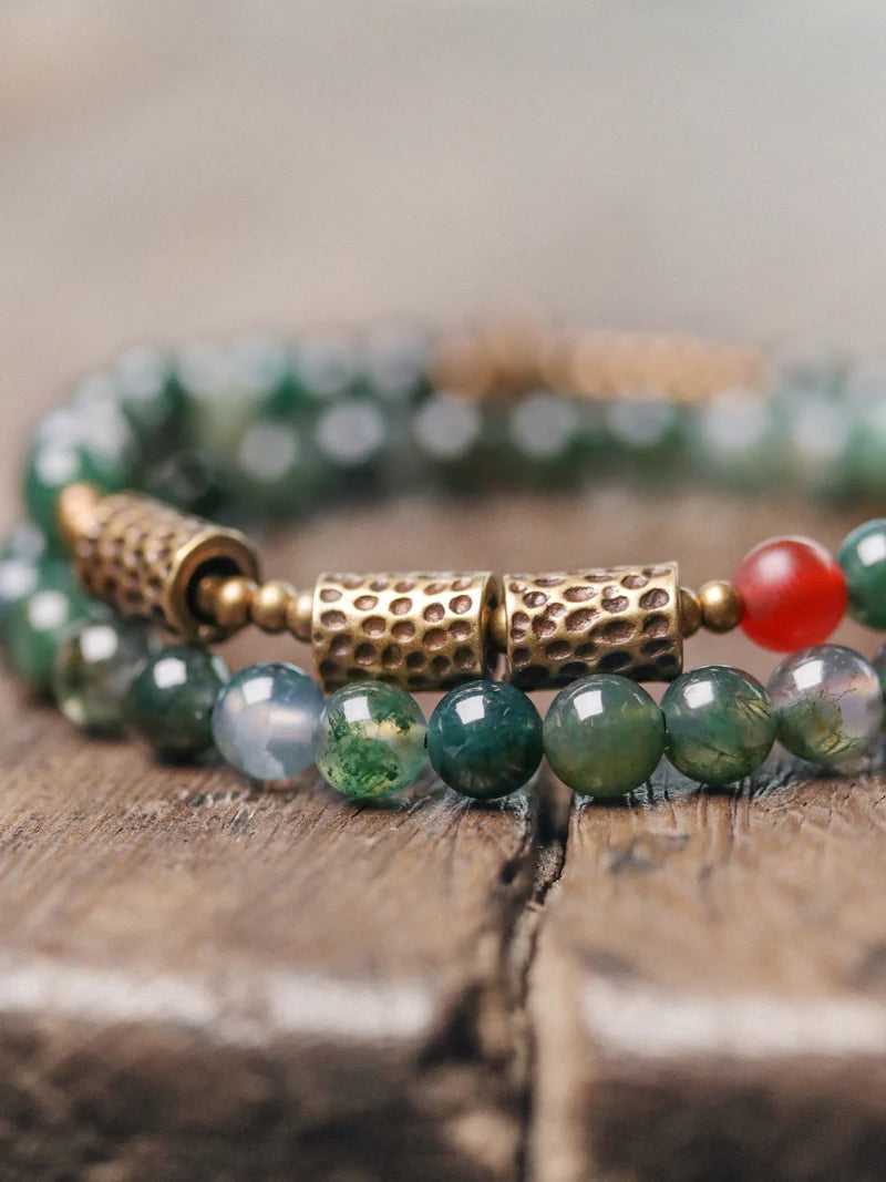 Emmalin Moss Agate Wrap Bracelet