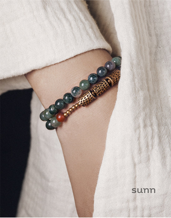 Emmalin Moss Agate Wrap Bracelet
