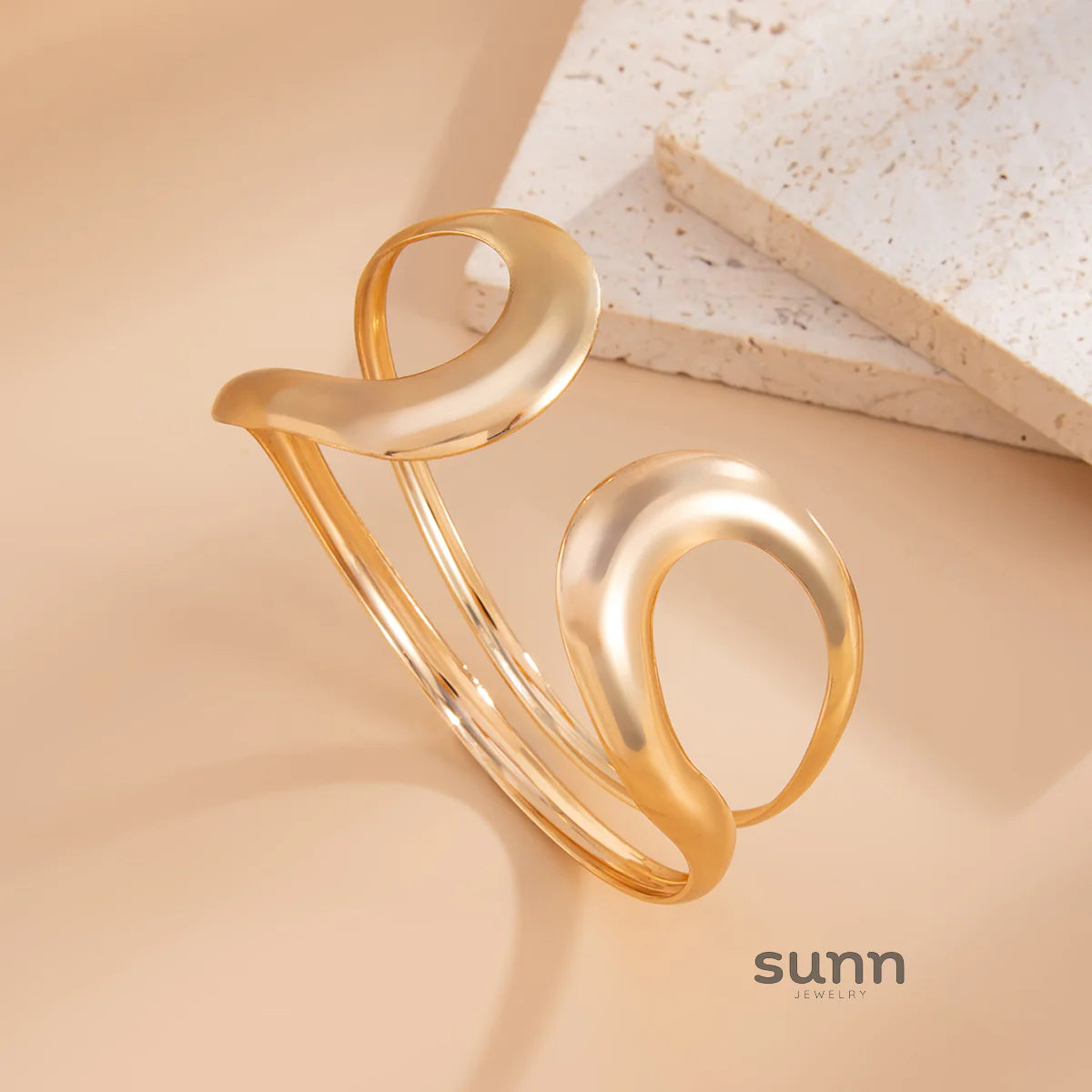 Emmanuela Geometric Cuff Armlet