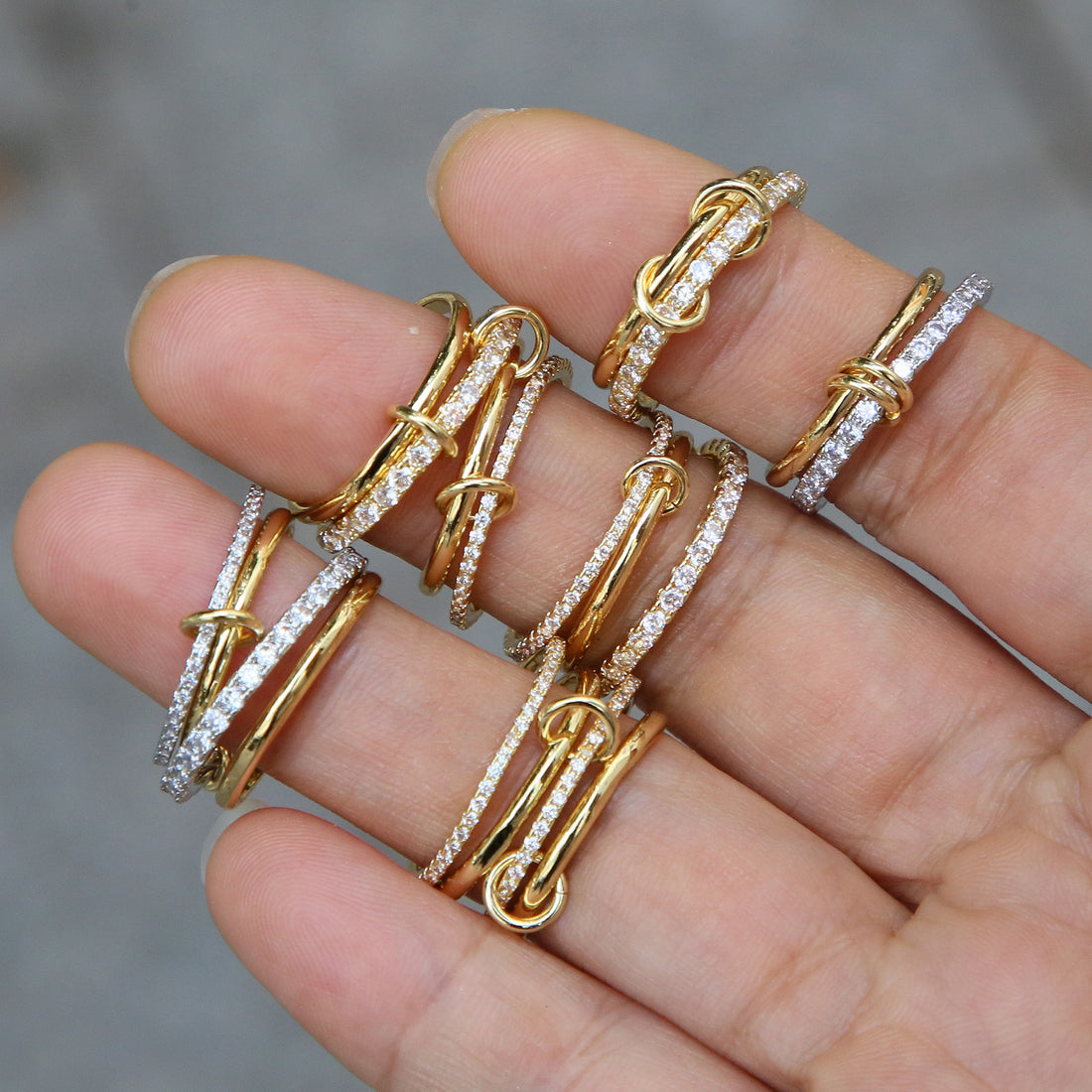 Emmeline Crystal Buckle Ring Set [BF75OMEF]