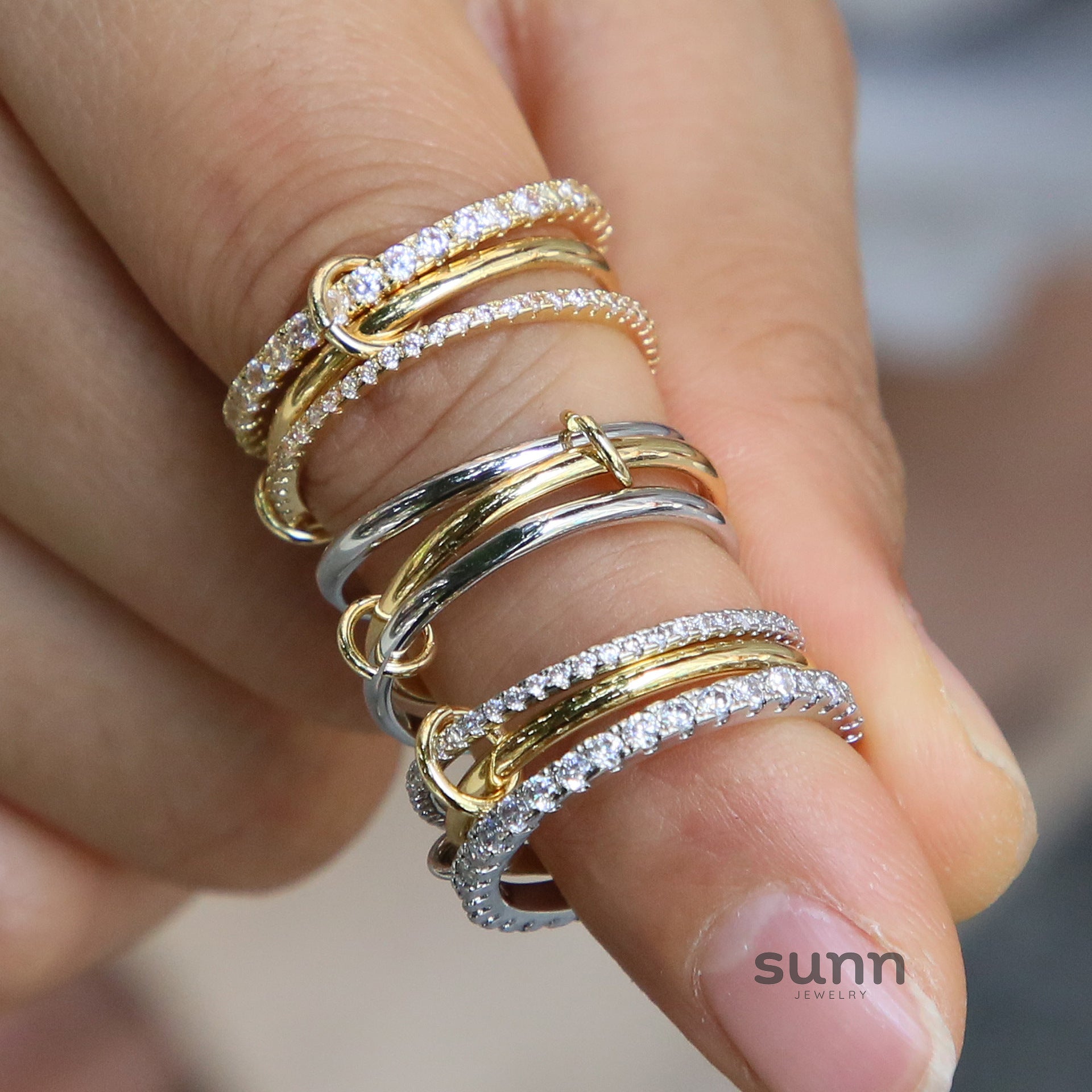 Emmeline Crystal Buckle Ring Set [7GE8J4ZQ]