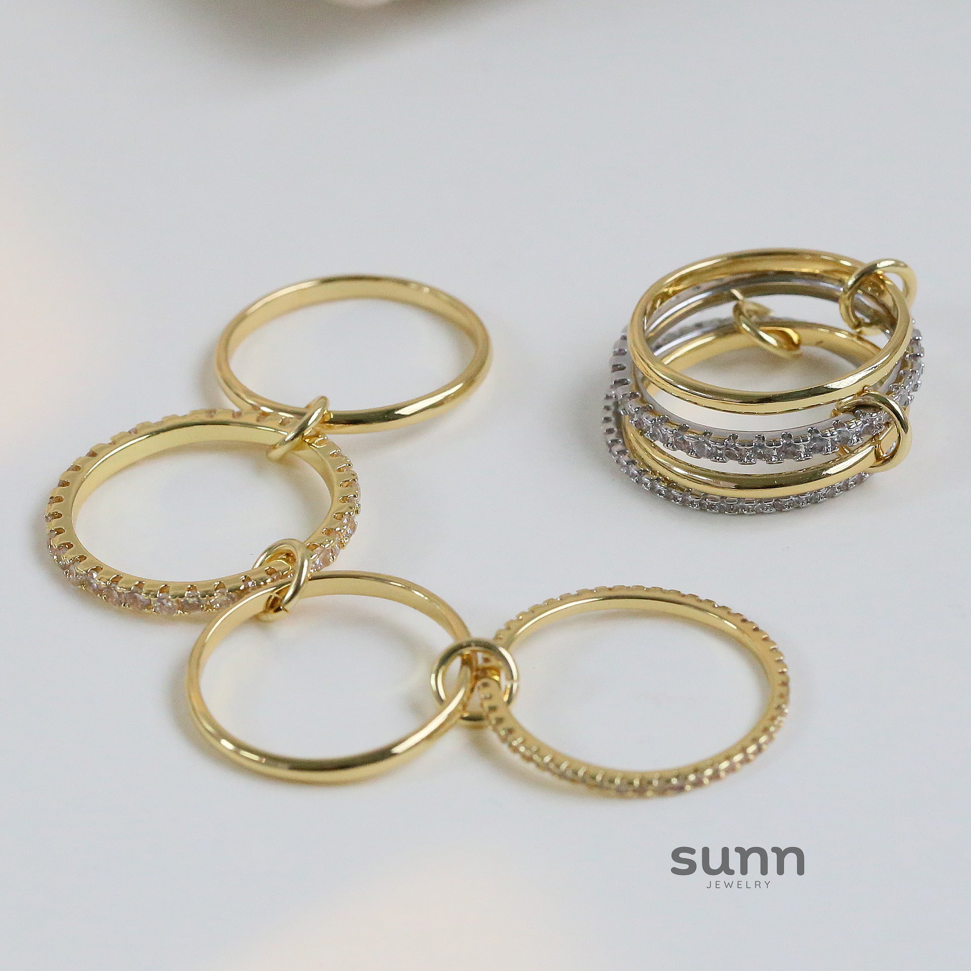 Emmeline Crystal Buckle Ring Set [1507QOVG]