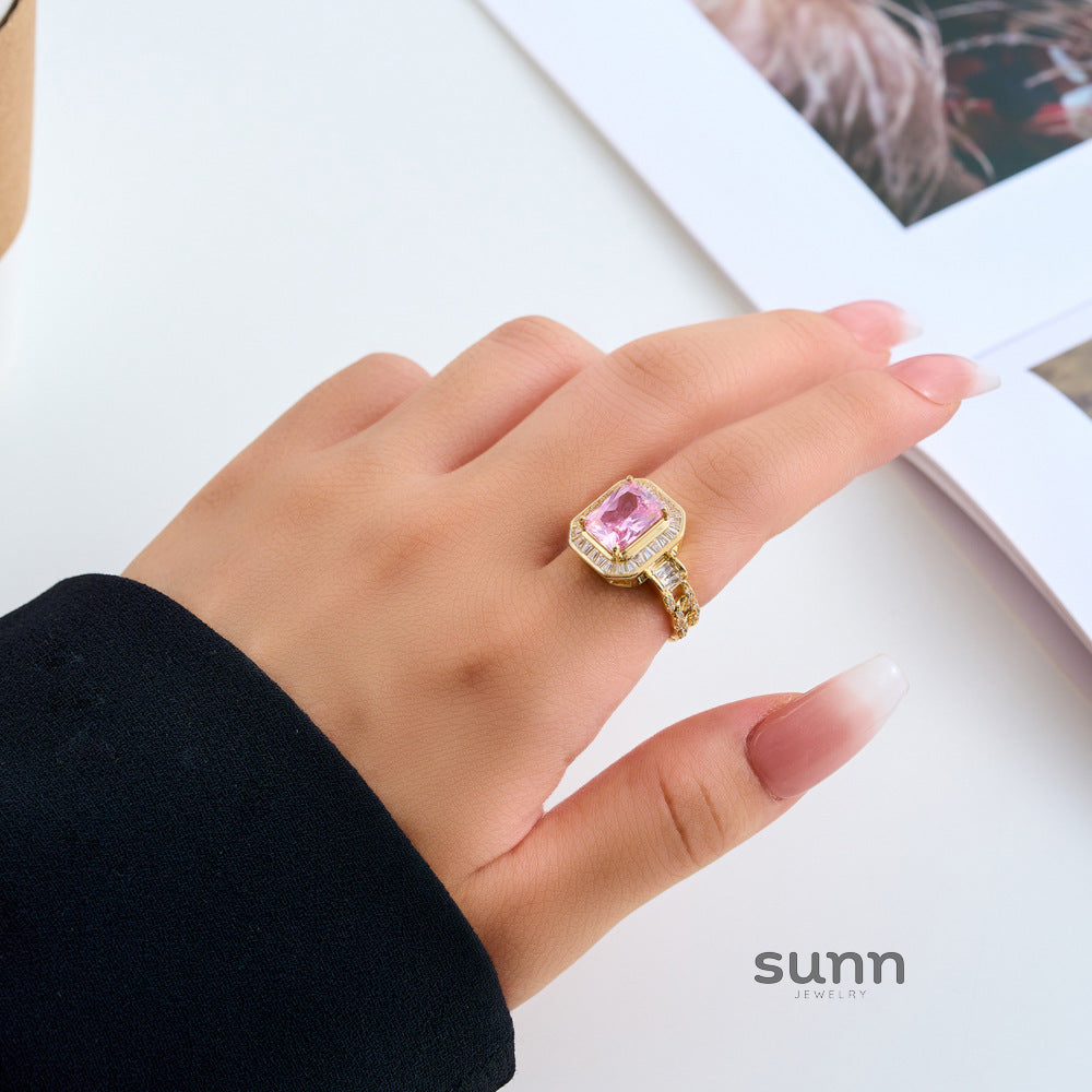 Emmeline Glimmer Geometric Ring [KTKBSROZ]
