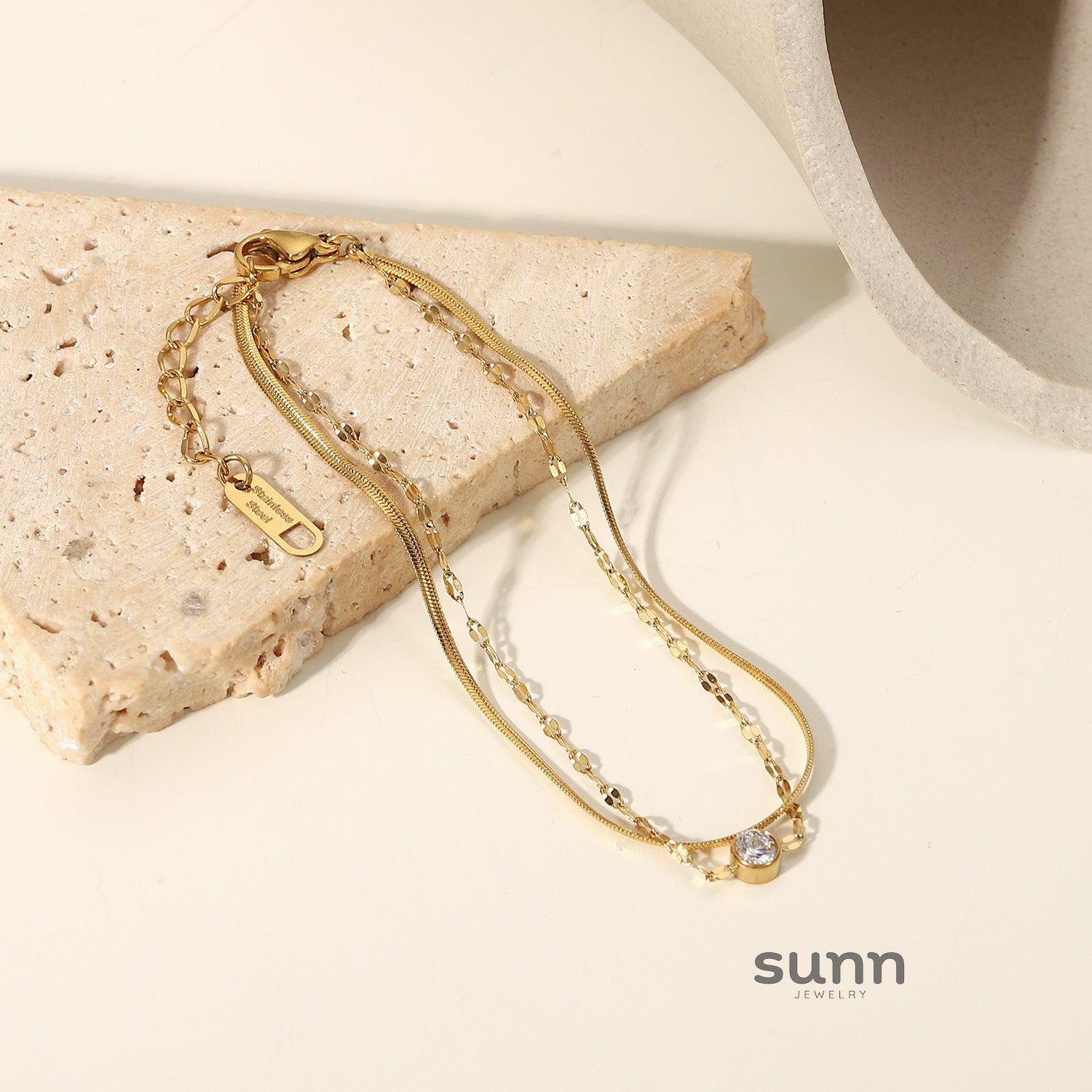 Emmi Layered Chain Bracelet [I50FQFPZ]