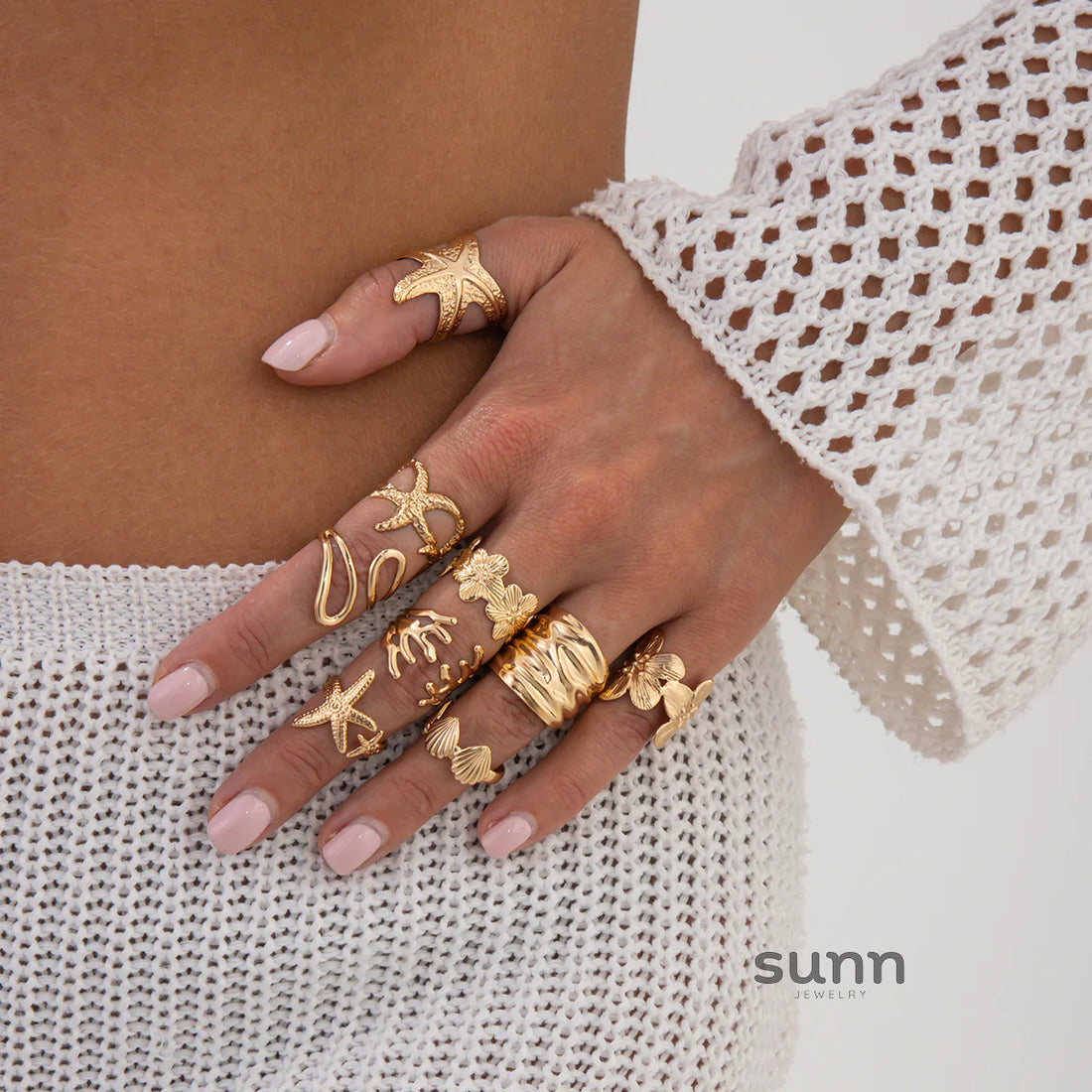 Emmi Starfish Floral Ring Set