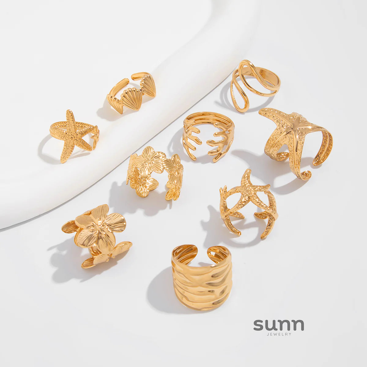 Emmi Starfish Floral Ring Set