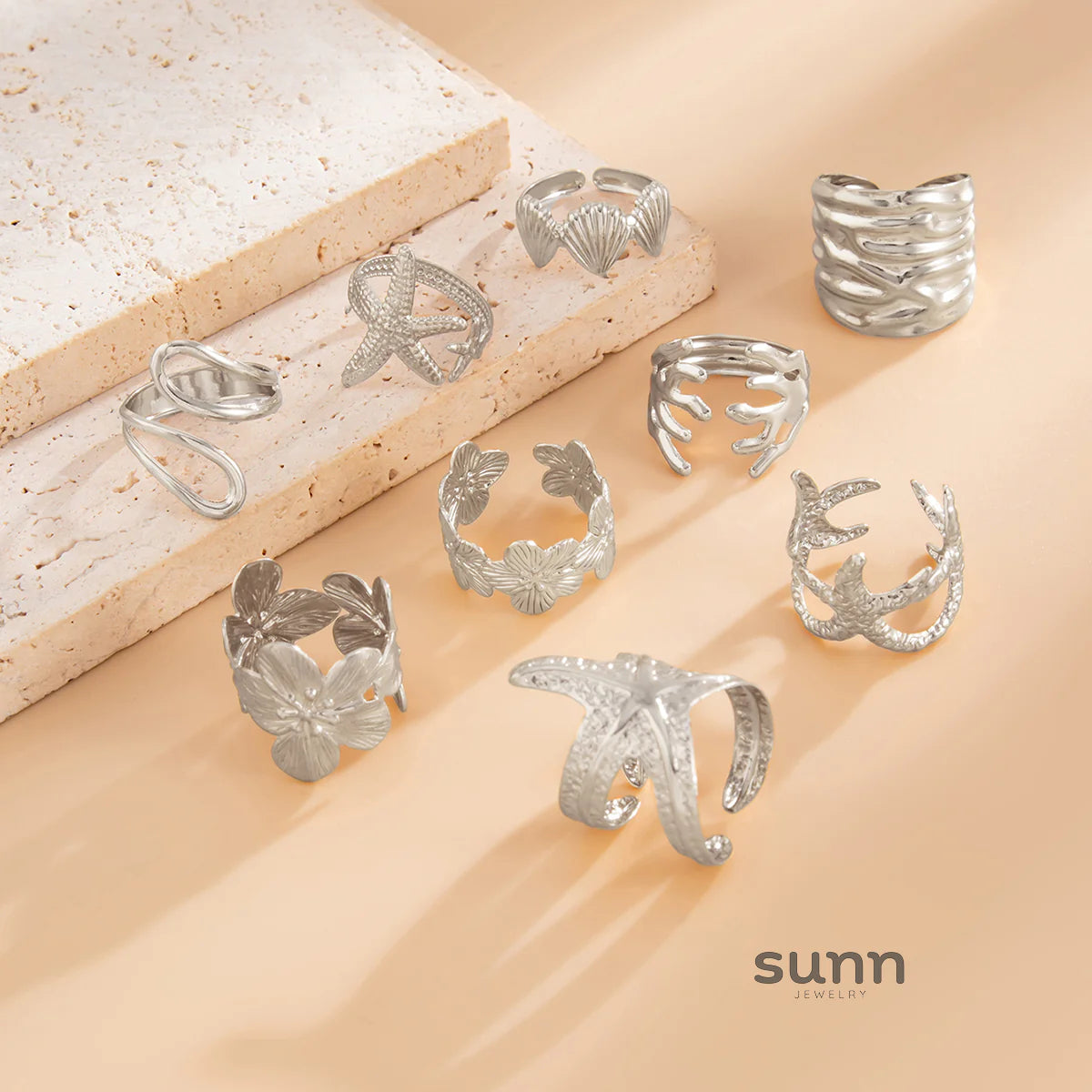 Emmi Starfish Floral Ring Set