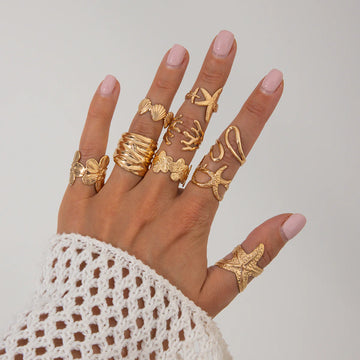 Emmi Starfish Floral Ring Set