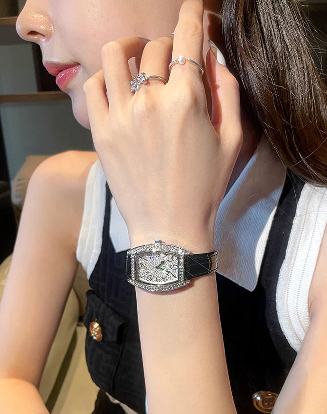 Emmylou Dazzling Leather Watch