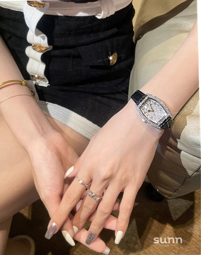 Emmylou Dazzling Leather Watch