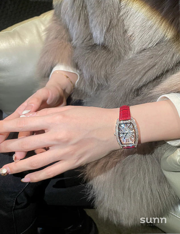 Emmylou Dazzling Leather Watch