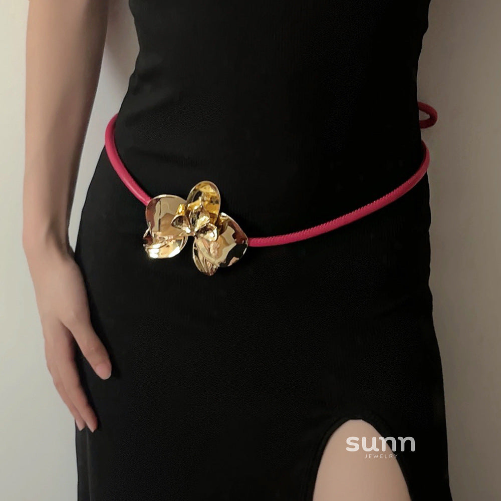 Emorie Tulip Faux Leather Belt [42HMSG2S]