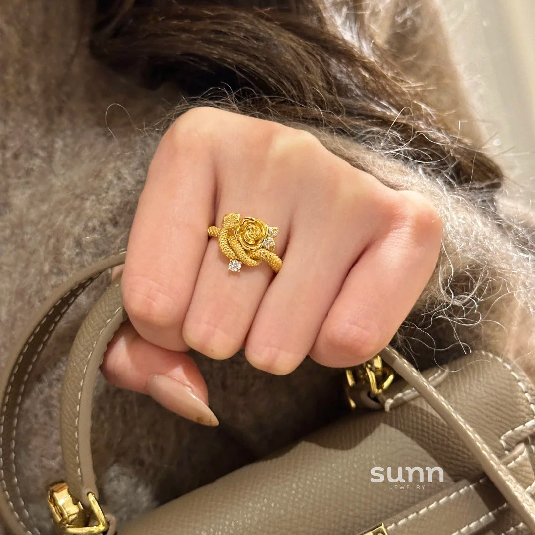 Empress Diamond Serpent Rose Ring [BRK1HD5T]