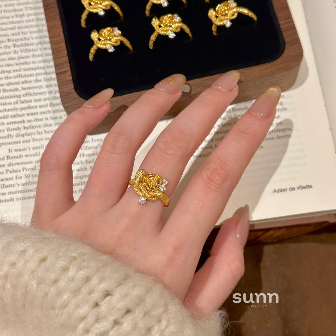 Empress Diamond Serpent Rose Ring [7L0W8H4S]