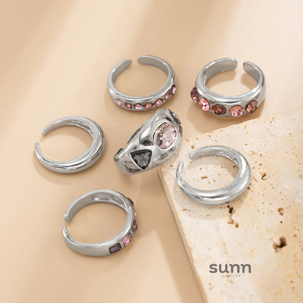 Emri Dainty Silver Ring Set