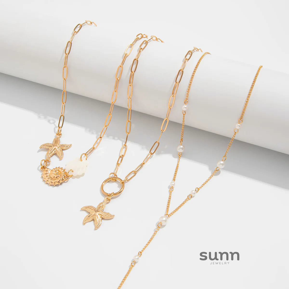 Ena Layered Starfish Necklace Set