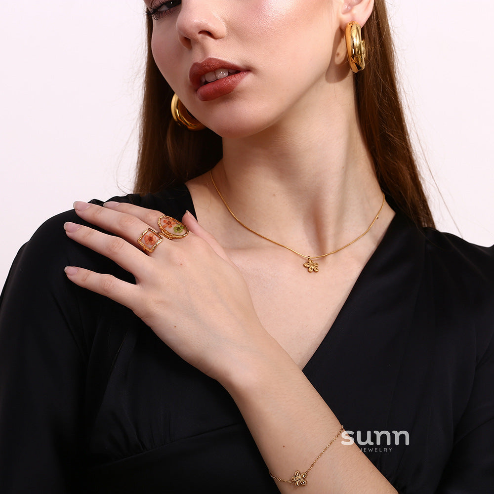 Eniola Vintage Gold Flower Ring [Y1F382B2]