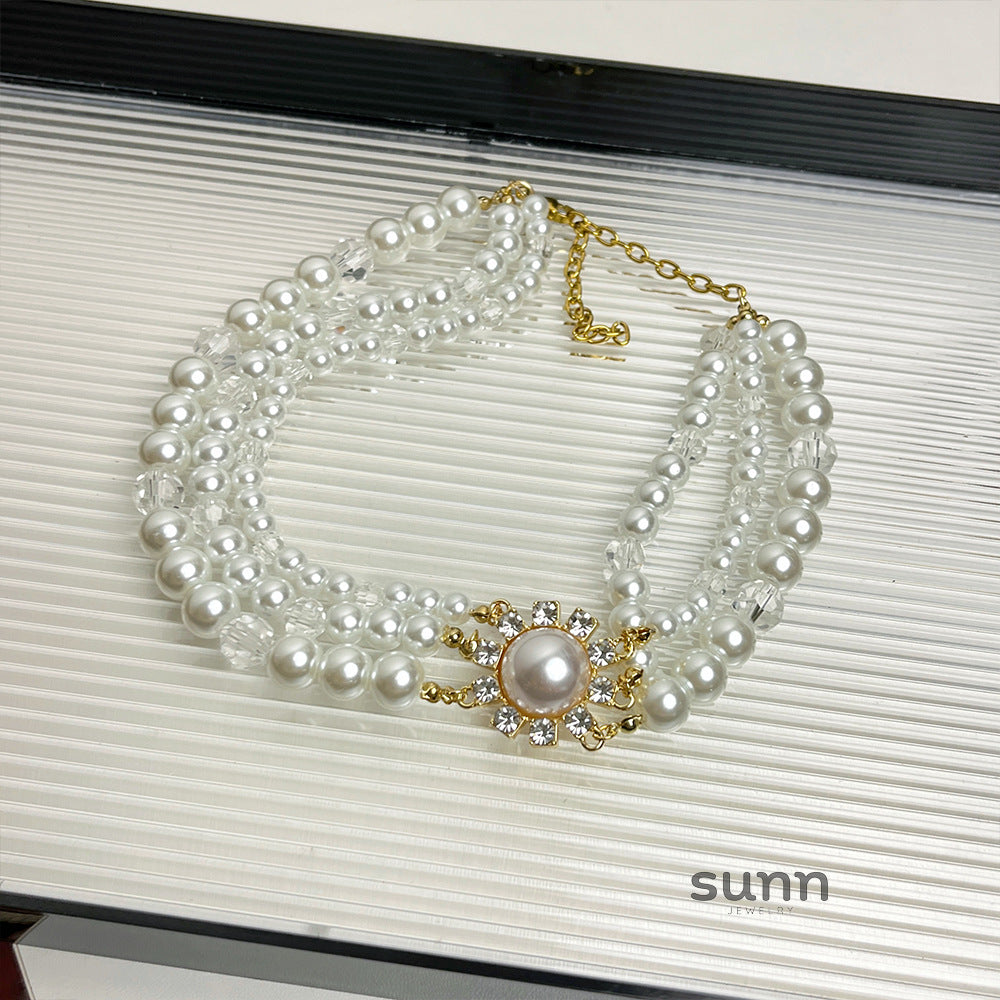 Eniyah Layered Pearl Heart Necklace [CD4MWZDA]