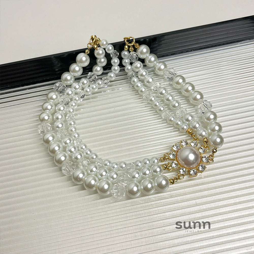 Eniyah Layered Pearl Heart Necklace [CHGF372G]