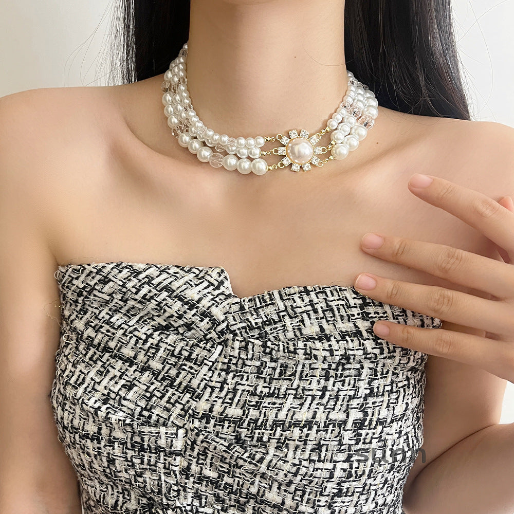 Eniyah Layered Pearl Heart Necklace [QQVUEC0J]