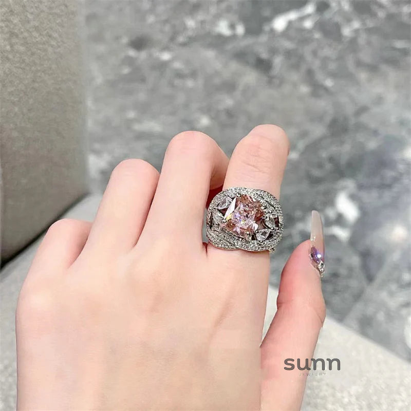 Erabella Pink Floral Gemstone Ring