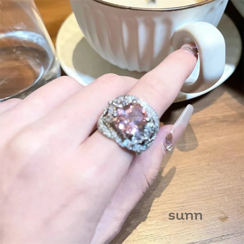Erabella Pink Floral Gemstone Ring