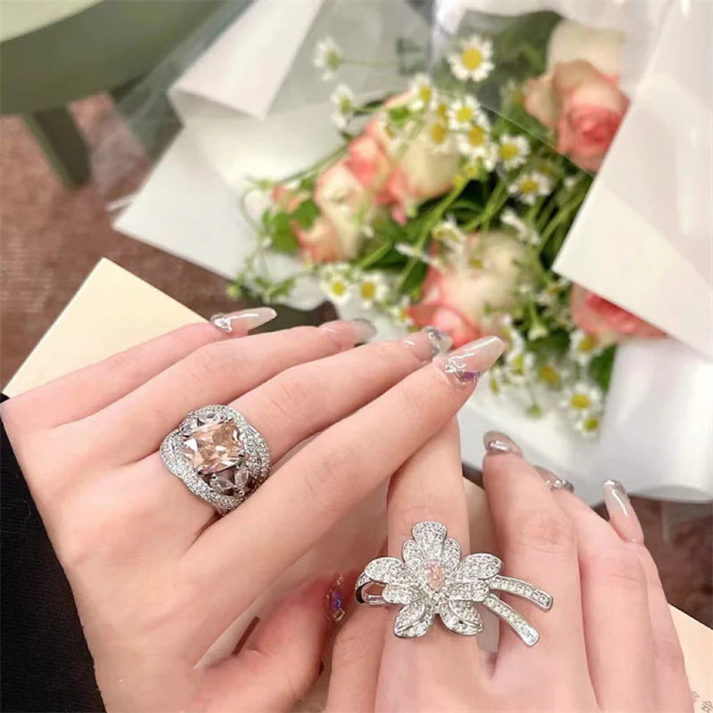 Erabella Pink Floral Gemstone Ring